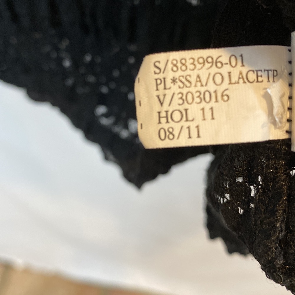 Banana Republic stretch floral lace short sleeve top black size XS - Picture 11 of 12